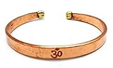 AB India Crafts Bracciale in rame realizzato a mano con simbolo Mantra Om Aum con sacchetto portagioie, one size (ca. 7 cm Durchmesser), Rame