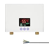 Scaldabagno istantaneo 3KW Mini scaldabagno elettrico senza serbatoio a parete con display a LED Regolazione della temperatura a 3 livelli Telecomando per cucina di casa Bagno