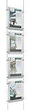 Espositore a cavetti luminoso monofacciale da vetrina, EVO LED KIT 1x4 con cartelle luminose in plexiglass formato A4 verticale, porta annunci per agenzie immobiliari, studi fotografici