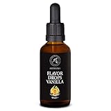 Gocce di Aroma Vaniglia 50ml - Gocce Aromatiche per Cucinare e Cuocere - Vetro Scuro con Contagocce - Aroma Alimentare per Pasticceria e Dolci - Vegano - Senza Calorie - Liquido Flavdrops