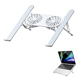 Base di Raffreddamento per Laptop, Pieghevole Supporto PC Portatile, Portatile Supporto Sistema di Raffreddamento per Notebook con 2 Silent Ventola, Altezza Regolabile, Luci LED,per 10-15,6’’ Laptops