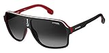 Carrera 1001/S, Occhiali da Sole Unisex Adulto, Nero (Mtbkrtcryred), 62