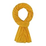 ALLEE DU FOULARD Sciarpa Scialle 100% cotone - 110x200 cm – Giallo Zafferano - Più di 40 colori Per uomo e donna. Sciarpa per tutte le stagioni