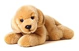 Uni-Toys - Golden Retriever cucciolo, sdraiato – 24 cm (lunghezza) – cane di peluche, animale domestico – peluche