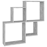 vidaXL Mensola Muro Cubo Grigio Cemento 80x15x78,5cm Legno Multistrato