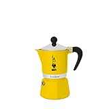 Bialetti Rainbow Caffettiera Colorata, Alluminio, Giallo, 3 Tazze