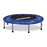 Relaxdays Trampolino, tappeto, elastico e pieghevole, fitness, HxLxP: 22 x 95 x 95 cm, portata max. 100 kg, nero-blu