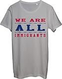 Maglietta da uomo con scritta "We are All Immigrants Design", colore grigio, Grigio, L