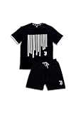 Juventus, Pigiama Corto Ragazzo Cotone, T-Shirt Maniche Corte e Pantaloncino, Pigiama Ragazzo Cotone Leggero Estivo, 100% Jersey di Cotone, Bianco e Nero, 14 Anni