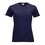 Clique T-Shirt New Classic-T Ladies in Cotone Pettinato. Tessuto Jersey irrestringibile. Nastrino parasudore. Colletto Elasticizzato e ribattuto (Dark Navy, XXL)