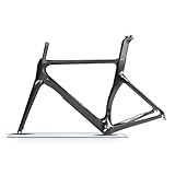 KLYso Telaio For Bici Da Corsa QR 100/130mm Con Passaggio Interno Telaio For Bici Da Corsa In Fibra Di Carbonio Con Forcella C Brake(Matte Black,46cm)