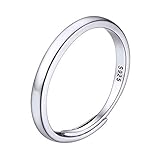 PROSILVER Anello Regolabile Donna Argento 925 Anello Donna Regolabile Ferma Anello Argento 2,5mm Fedina Aperto Stile Semplice Finitura Lucidata