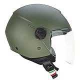 CGM Casco open face, 167A FLO MONO Verde opaco lunga, L (59cm)