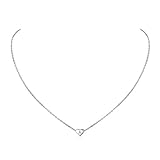 ChicSilver Collana Donna Argento 925 con Lettera A, Collana con Ciondolo Cuore Iniziali, Collane Argento Donna Chocker Girocollo con Confezione Regalo