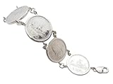 Bracciale in Argento 925 con Monete da 500 lire in Argento serie Caravelle e Quadriga - Centenario - Braccialetto