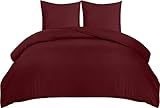 Utopia Bedding Copripiumino Matrimoniale 240x220 - Microfibra Copripiumino 240x220cm + Federe 65x65cm - Bordeaux