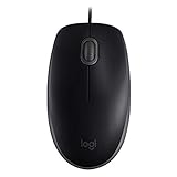 Logitech B110 Mouse USB cablato, pulsanti silenziosi, design confortevole per l uso a grandezza naturale, PC / Mac / Laptop ambidestro - Grigio