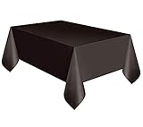 Unique- Plastic Tablecover Rectangle Tovaglia Plastificata, Tinta Unita, Nera, Taglia unica, 5096