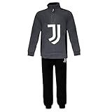 hermet Juventus Pigiama Ragazzo Lungo in Pile Full Zip FC Nuova Collezione Art. 1055 (Antracite, 14 Anni)