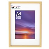 wyewye Cornice A4 in legno A4 con passepartout A5, cornici A4 con supporto da tavolo o da parete, cornice A4 cornice per poster con finestra in plexiglass, colore naturale