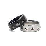 JUSONGKWCP Anello Kingdoms Hearts, 2 Anello Sora Cosplay Accessori, Kingdoms Hearts Anime Logo Ring Gioielli, Anelli Set Di Coppia