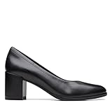 Clarks Freva55 Court, Pump Donna, Pelle Nera, 39 EU