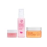 W7 Peachy Clean Set detergente, struccante e idratante - Idrata la pelle e lenisce le labbra - Comprende la maschera notte per le labbra Sweet Dreams e la crema idratante Watermelon Wave