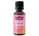 GymQueen Tasty Drops 30ml, Gocce aromatizzanti senza calorie, senza zucchero e senza grassi, per dolcificare i cibi, Flavor Drops saporite senza coloranti artificiali, Biscotto al burro