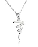 Argento sterling Tornado Twister – Ciondolo collana a catena da 45,7 cm