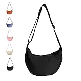 Hernin Borsa a Tracolla da Nylon Donna a Mezza Luna,Borsa a Mezzaluna da Donna,Borsa a Mezza Luna in Nylon,Borsa in Nylon Half Moon,Borsa a Tracolla da Donna a Mezza Luna (nero)