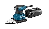 Makita BO4565K, BO4565K-Lijadora Orbital terminacion en Forma Delta 200W 14000 RPM 112x190 mm 1.2 kg, Noir/Bleu/Argent