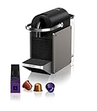 Krups XN306TK Nespresso Pixie Titan, Macchina per caffè Espresso, Ricette Programmabili, 2 Lunghezze, Spegnimento Automatico, 1260 W, 0.7 Litri