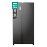 Hisense RS711N4AFE Frigorifero Side by Side, Grande capactià 550 litri, Nero, Total No Frost, Convert active zone, Classe E, Motore Inverter, Controllo Elettronico Touch, Cassetto Fresh Crisper