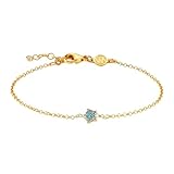 Nomination | Bracciale Donna Collezione Gioie – Bracciale in Argento 925 con Pendente a forma di Stella con Cubic Zirconia Celesti – Made in Italy - 16,5-18,5 cm (Oro Giallo Stella)