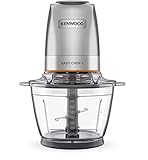 Kenwood EasyChop+ CHP62.400SI, Tritatutto con Sistema di Lame Quad Blade in Acciaio Inox, Sistema di Controllo, Tritaghiaccio, Ciotola in Vetro da 600 ml, Lavabile in Lavastoviglie, 500 W, Silver