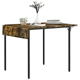 HOMCOM Tavolo da Pranzo a Ribalta stile Industriale per 2-4 Persone con 2 Lati Allungabili, Tavolo Pieghevole in Legno e Metallo, 120x79x79 cm, Marrone Rustico