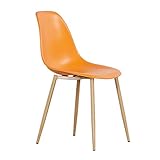 RXBFD chair Sedia da Pranzo Mid-Century Moderna in plastica PP con Gambe in Metallo, Curva di Comfort dal Design ergonomico, per Soggiorno/Bar/Lounge/Sala Studio/Sala da Pranzo/Pub