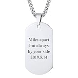 PROSTEEL Collana Uomo Personalizzabile Collana Militare Piastrina Militare Cindolo Dog Tag Incisione Testo Nome Parola Acciaio Inossidabile Donna Uomo Argento Piastrine Personalizzate Uomo