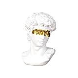 CASA E BENESSERE Statua di testa di David maschera oro in resina greca classica H15cm, replica di statuetta di busto di Michelangelo David, ornamento per la decorazione casa regalo natale compleanno