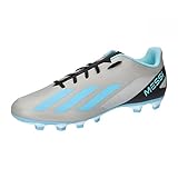 adidas X Crazyfast Messi.4 FxG, Football Shoes (Firm Ground) Unisex-Adulto, Silver Met./Bliss Blue/Core Black, 41 1/3 EU