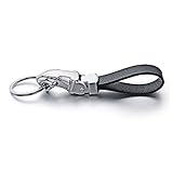 Chrome-Plated Jaguar Leather Key-Ring