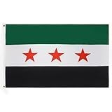 AZ FLAG Bandiera ARMATA Libera di Siria 150x90cm - Bandiera SIRIANA 90 x 150 cm