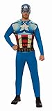 Rubie s Costume Capitan America Uomo, Grigio, XL, 820955-XL