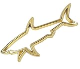 WOO LANDO - Adesivo 3D a forma di squalo in metallo, per auto e moto, resistente alle intemperie, effetto cromato (oro)