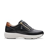 Clarks Tivoli Zip, Scarpe da Ginnastica Donna, Pelle Nera, 41.5 EU