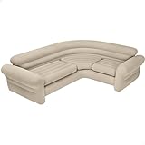 Intex 68575NP - Sofà Gonfiabile Angolare Beige, Vinile, Beige, 257x203x76 cm