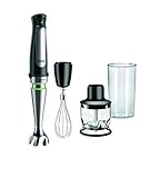 Braun MultiQuick7 MQ7025X, 5 ANNI DI ASSISTENZA, Minipimer Frullatore ad Immersione, Dotazione frusta a filo in acciaio, Minitritatutto da 350ml, bicchiere graduato da 600ml, 1000W, Tecnologia Tedesca