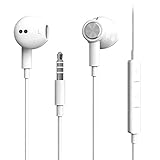 Auricolari In-Ear Cuffie, Cuffiette con Filo e Microfono, Cuffie Isolamento Acustico Cablate, Jack 3,5 mm per iPhone, iPad, MP3, Huawei, Samsung, Auricolari leggeri con controllo del volume