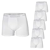 6 Boxer Uomo Navigare Cotone Elasticizzato con Elastico Esterno Bianco Art.573/E