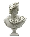 Apollo - Statua in marmo greco e romana con testa di busto, in ghisa, 52,8 cm
